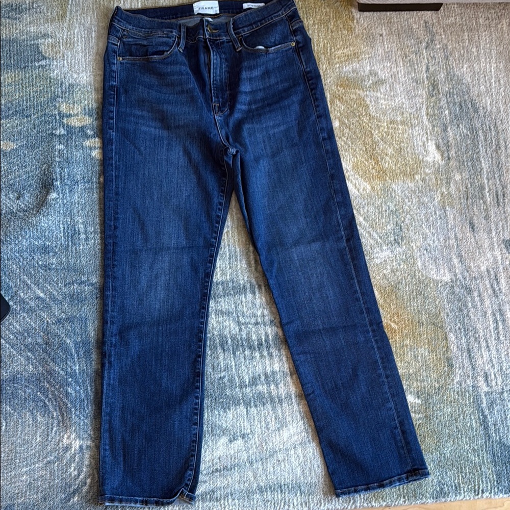 Frame Denim Women's Straight Leg Jeans - Dark Blue